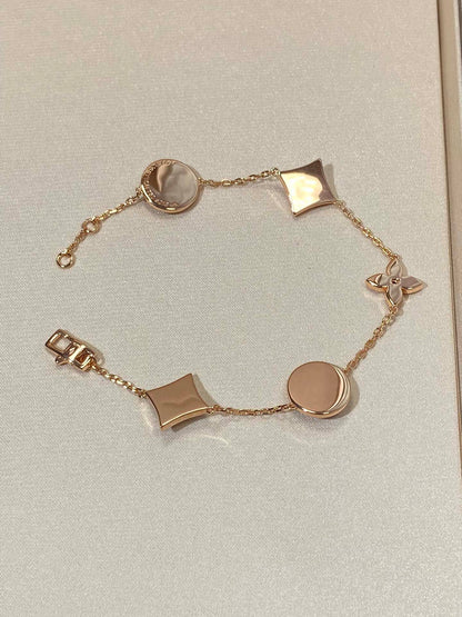 [⭐⭐JeweliWhal]STAR AND SUN 5 MOTIF MOP PINK GOLD BRACELET