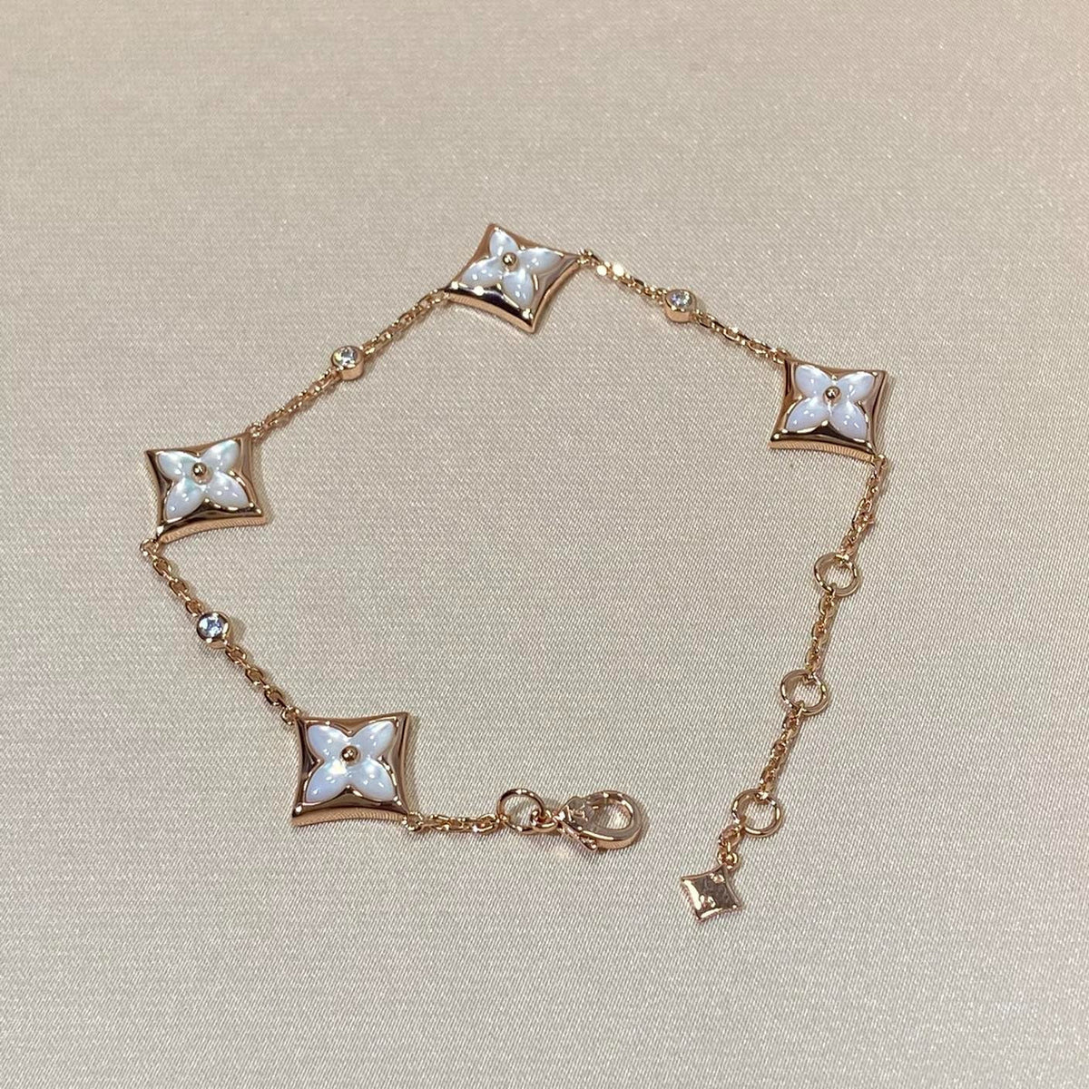 [⭐⭐JeweliWhal]STAR 4 MOTIV PERLMUTT DIAMANT ROSÉGOLD ARMBAND