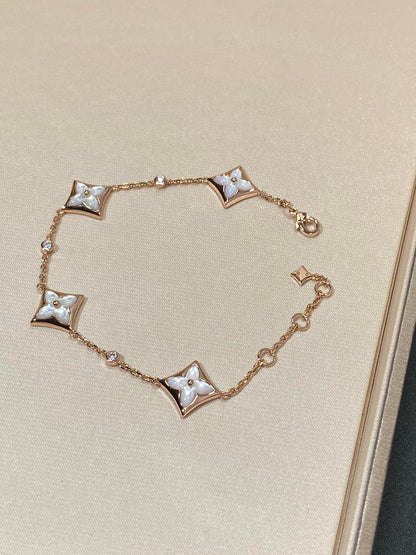 [⭐⭐JeweliWhal]STAR 4 MOTIV PERLMUTT DIAMANT ROSÉGOLD ARMBAND