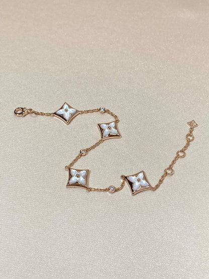 [⭐⭐JeweliWhal]STAR 4 MOTIV PERLMUTT DIAMANT ROSÉGOLD ARMBAND