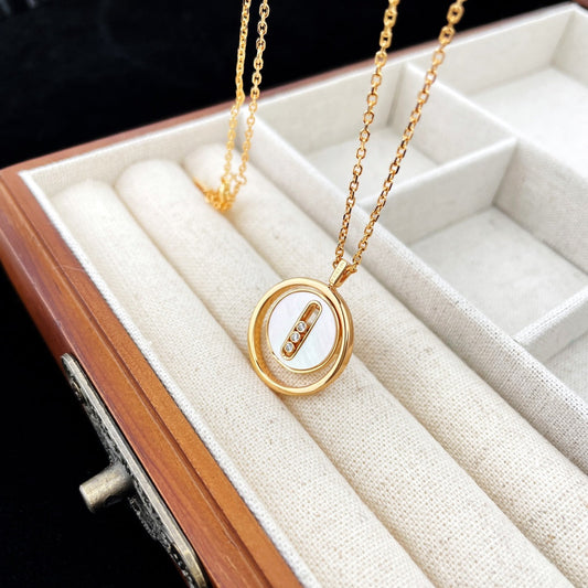 [⭐⭐JeweliWhal]Demo MOVE MOP PINK GOLD NECKLACE