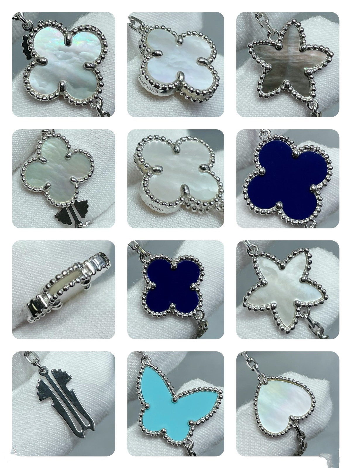 [⭐⭐JeweliWhal]LUCKY CLOVER SILVER 11 MOTIF NECKLACE