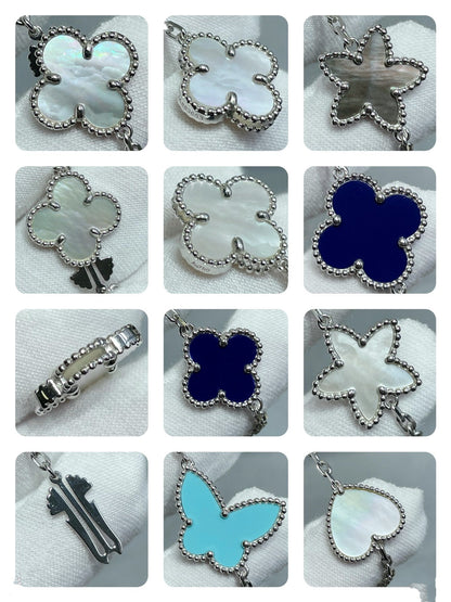 [⭐⭐JeweliWhal]LUCKY CLOVER SILVER 11 MOTIF NECKLACE