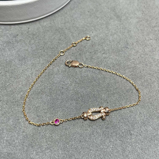 [⭐⭐JeweliWhal]FORCE 10 DIAMOND CHAIN LINK PINK GOLD BRACELET
