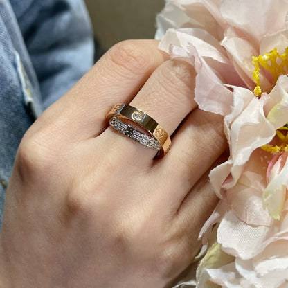 [⭐⭐JeweliWhal]LIEBE ROSÉGOLD SILBER DIAMANT DOPPELRING