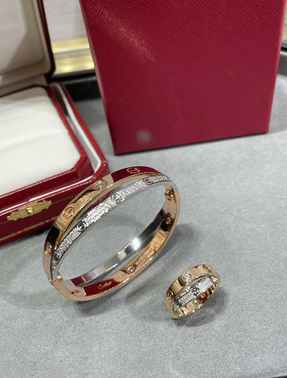 [⭐⭐JeweliWhal]LIEBE ROSÉGOLD SILBER DIAMANT DOPPELRING
