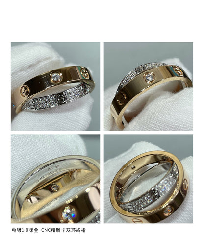 [⭐⭐JeweliWhal]LIEBE ROSÉGOLD SILBER DIAMANT DOPPELRING