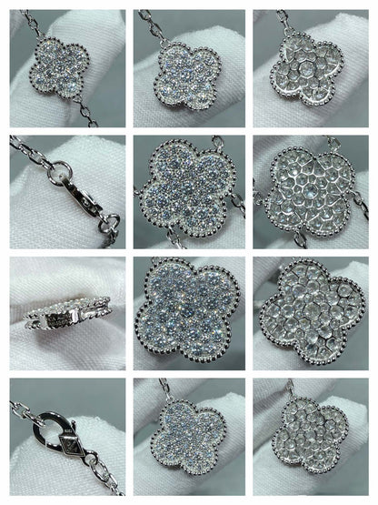 [⭐⭐JeweliWhal]CLOVER 6-MOTIV-HALSKETTE MIT DIAMANT-PAVÉ