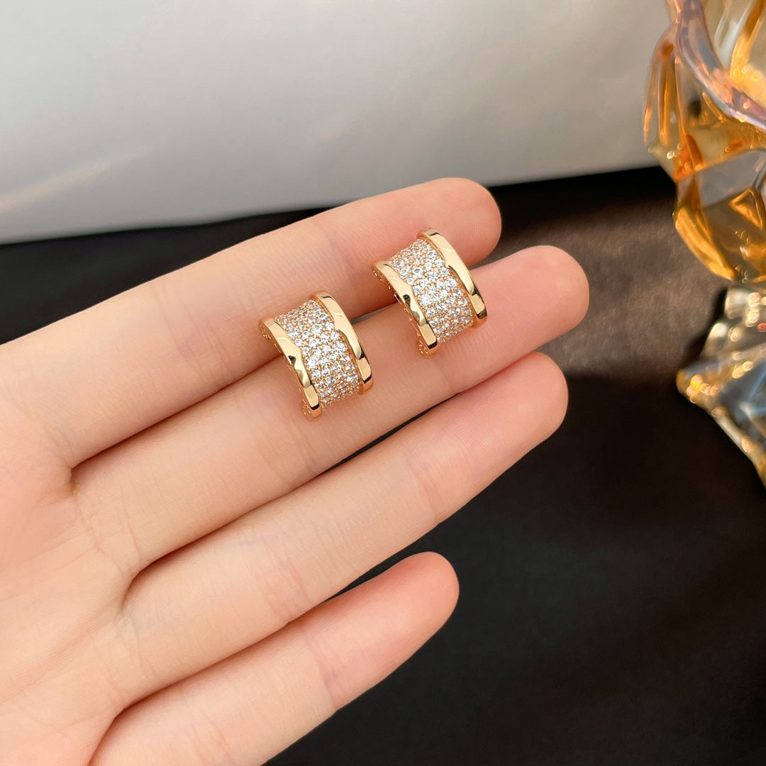 [⭐⭐JeweliWhal]ZERO 1 DIAMOND PAVED EARRINGS