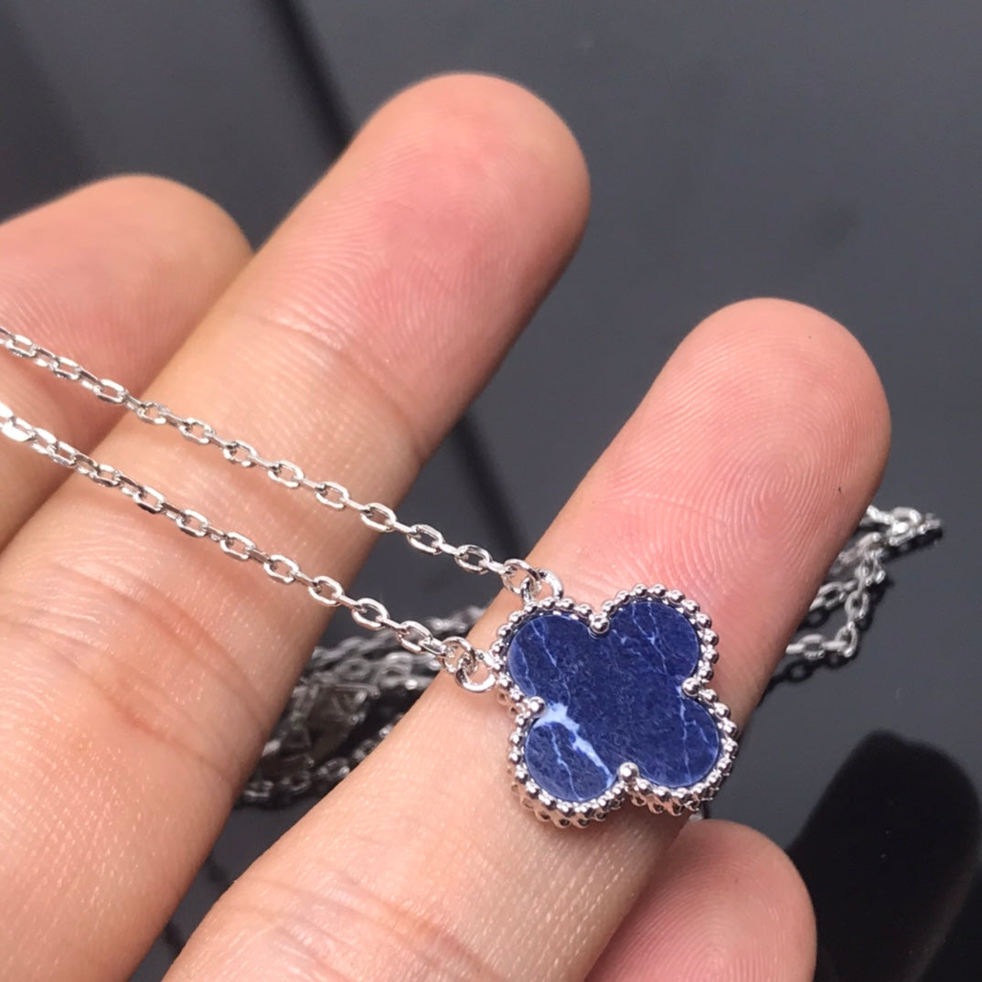 [⭐⭐JeweliWhal]CLOVER PIETERSITE SILVER LONG NECKLACE