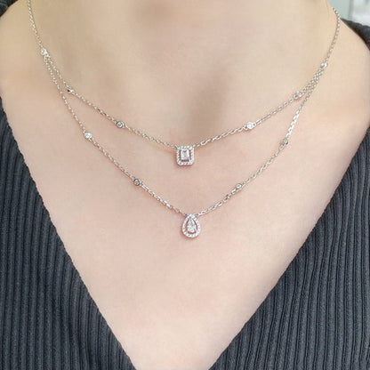 [⭐⭐JeweliWhal]MY TWIN 2 ROW DIAMOND NECKLACE