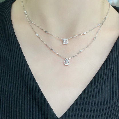 [⭐⭐JeweliWhal]MY TWIN 2 ROW DIAMOND NECKLACE