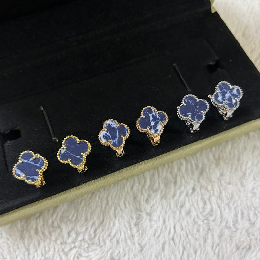 [⭐⭐JeweliWhal]CLOVER PIETERSITE MEDIUM STUD EARRINGS