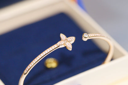 [⭐⭐JeweliWhal]IDYLLE PINK GOLD OPEN BRACELET DIAMOND PAVED
