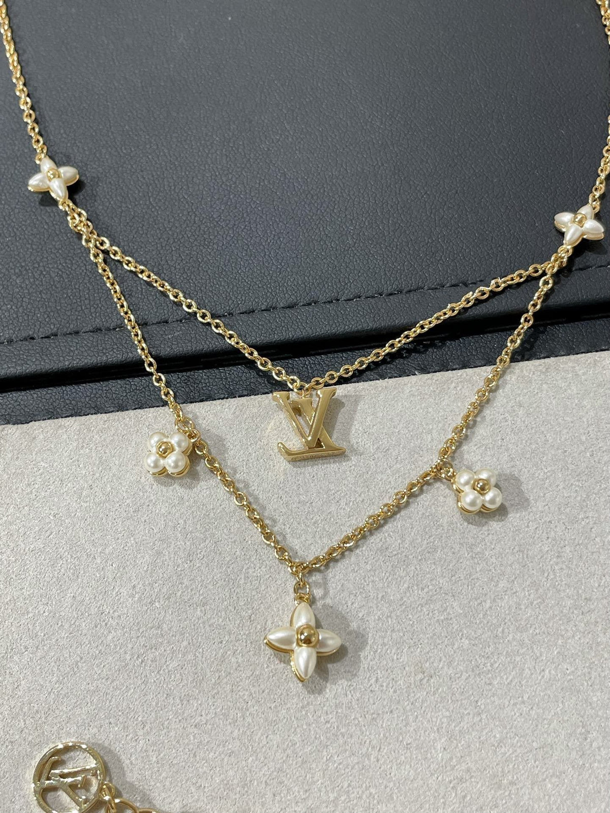 [⭐⭐JeweliWhal]FLOWERGRAM GOLD MOP DOUBLE ROW NECKLACE