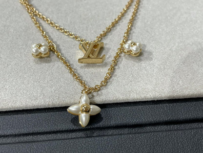 [⭐⭐JeweliWhal]FLOWERGRAM GOLD MOP DOUBLE ROW NECKLACE