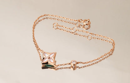 [⭐⭐JeweliWhal]STAR PINK MOP 1 DIAMANT ROSÉGOLD HALSKETTE
