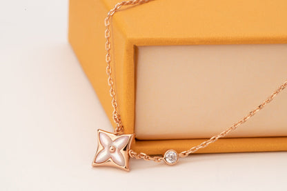 [⭐⭐JeweliWhal]STAR PINK MOP 1 DIAMANT ROSÉGOLD HALSKETTE