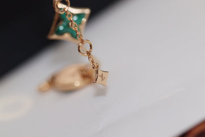 [⭐⭐JeweliWhal]STAR AND SUN 4 MOTIF PINK GOLD MALACHITE BRACELET