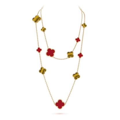 [⭐⭐JeweliWhal]CLOVER 16 MOTIV KARNEOL TIGERAUGE ROSÉGOLD HALSKETTE