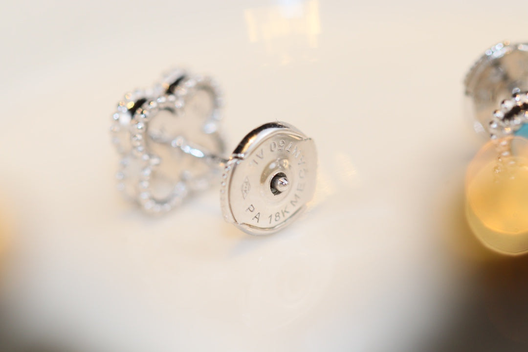 [⭐⭐JeweliWhal]CLOVER MINI TÜRKIS SILBER OHRSTECKER