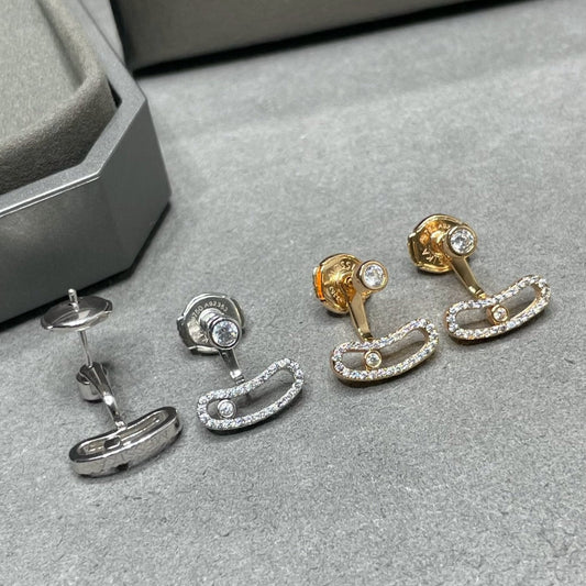 [⭐⭐JeweliWhal]MOVE UNO PINK GOLD DIAMOND EARRINGS