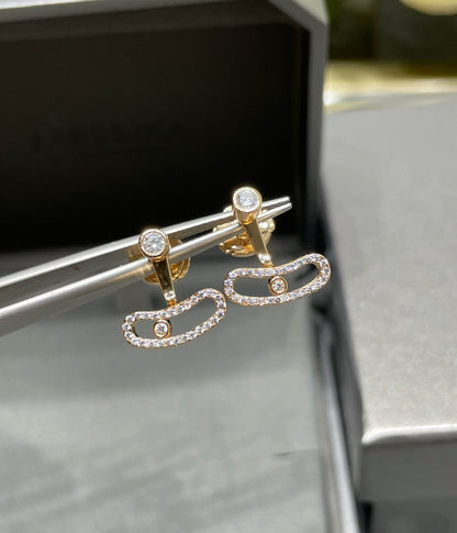 [⭐⭐JeweliWhal]MOVE UNO PINK GOLD DIAMOND EARRINGS