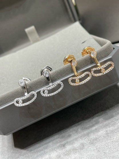 [⭐⭐JeweliWhal]MOVE UNO PINK GOLD DIAMOND EARRINGS