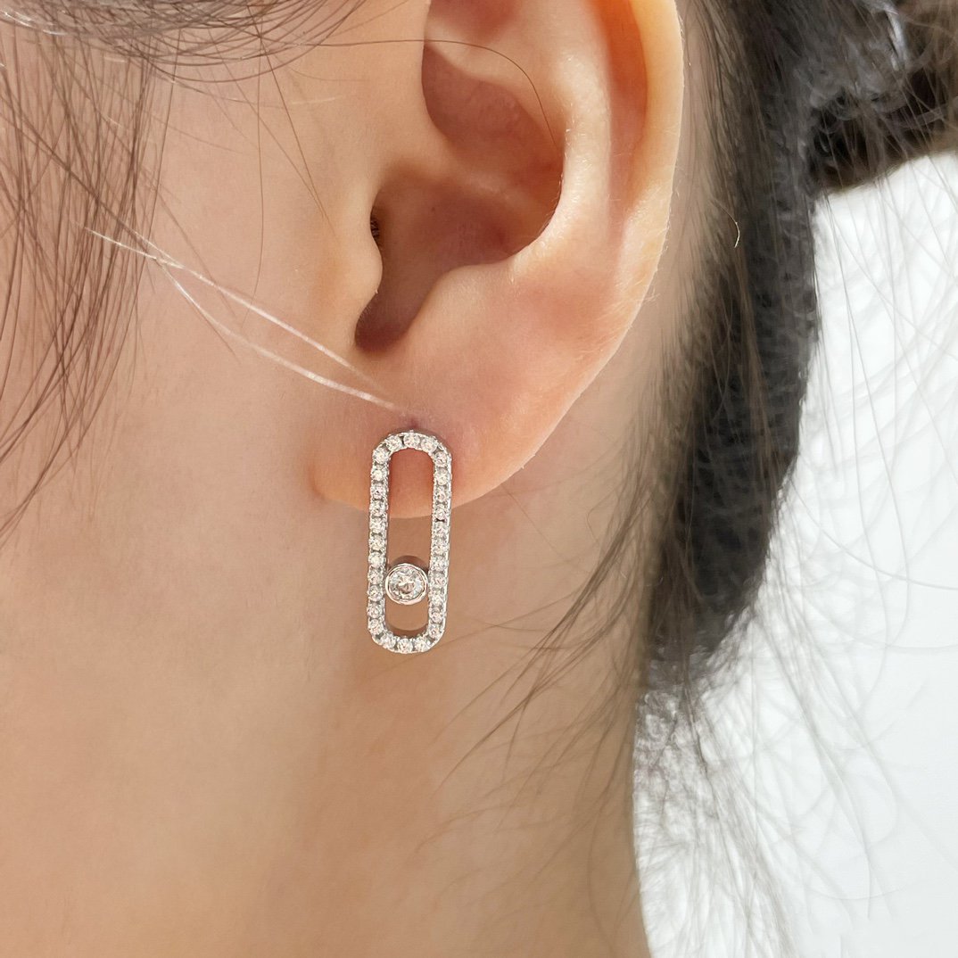 [⭐⭐JeweliWhal]MOVE UNO STUD DIAMOND PAVED EARRINGS