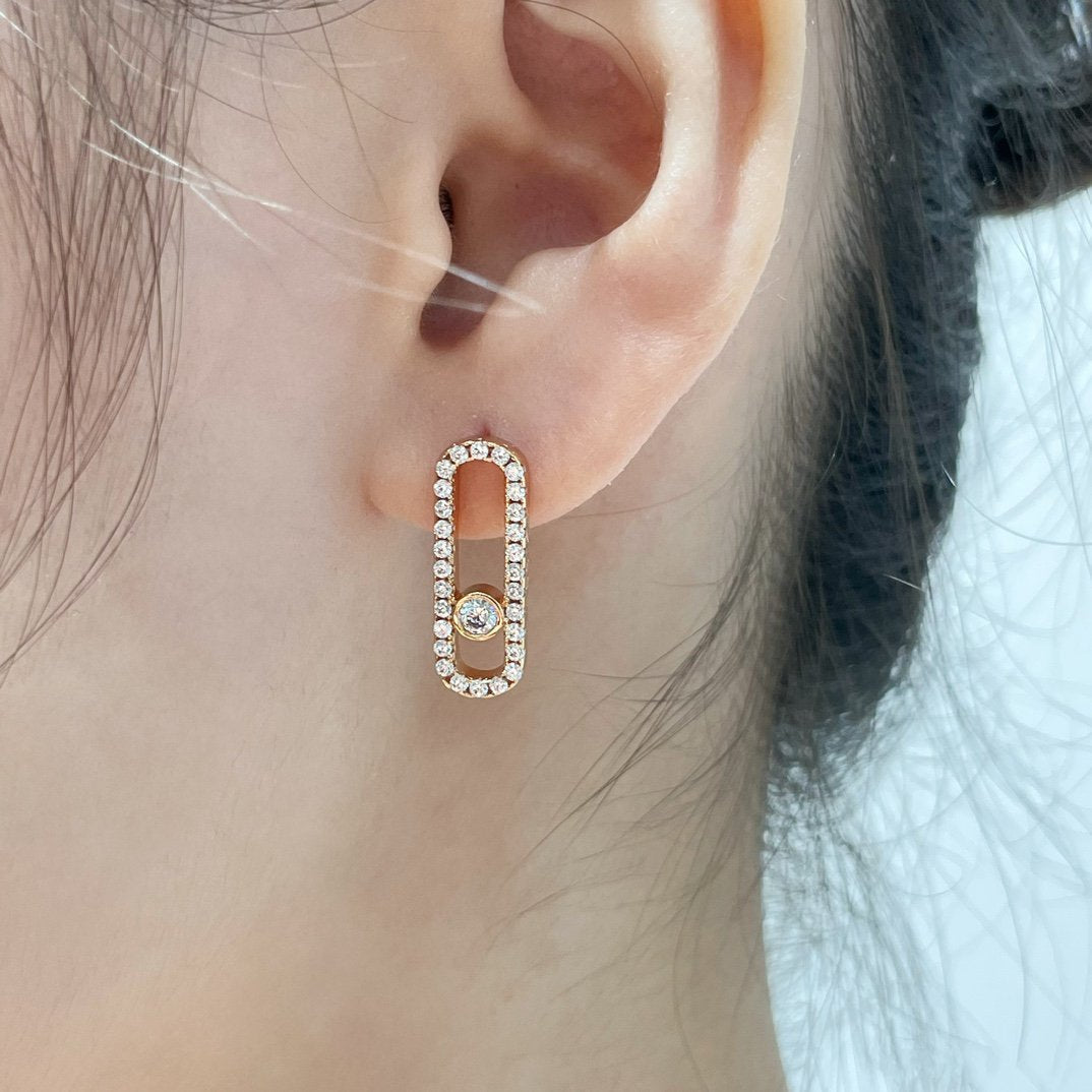[⭐⭐JeweliWhal]MOVE UNO STUD DIAMOND PAVED EARRINGS