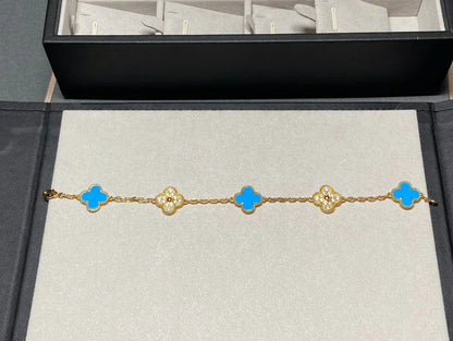 [⭐⭐JeweliWhal] CLOVER 5 MOTIF BLUE AGATE BRACELET COLLECTION