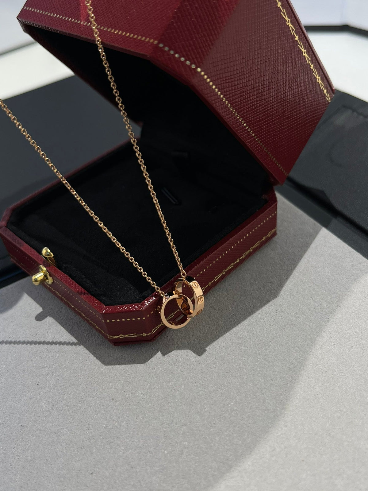 [⭐⭐JeweliWhal]LIEBESKETTE DOPPELRING ROSÉGOLD