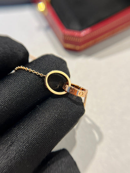 [⭐⭐JeweliWhal]LIEBESKETTE DOPPELRING ROSÉGOLD