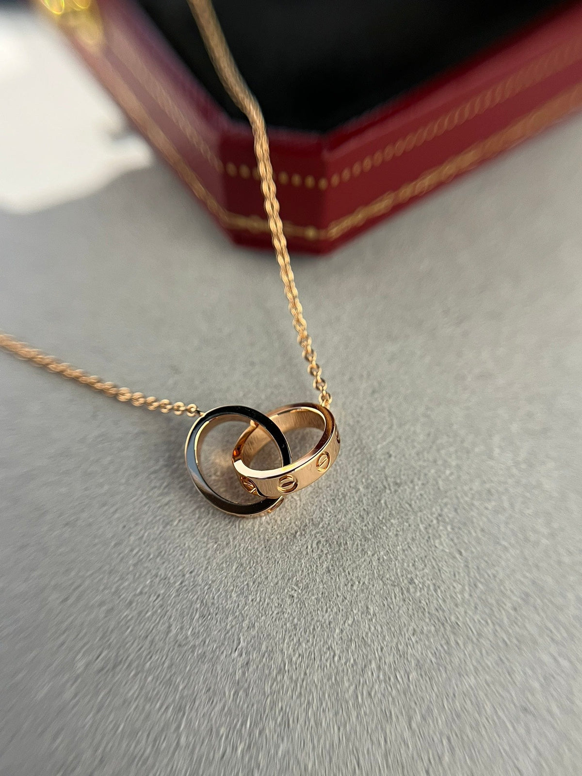 [⭐⭐JeweliWhal]LIEBESKETTE DOPPELRING ROSÉGOLD