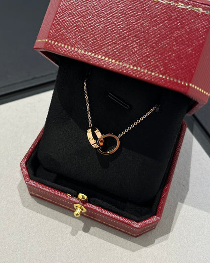 [⭐⭐JeweliWhal]LIEBESKETTE DOPPELRING ROSÉGOLD