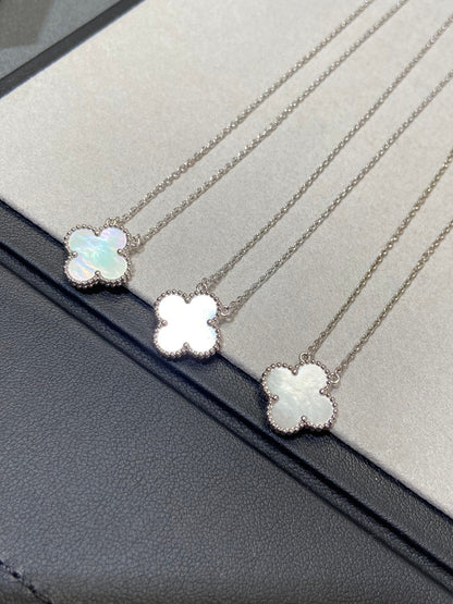 [⭐⭐JeweliWhal]CLOVER MEDIUM KETTE SILBER WEISS PERLMUTT