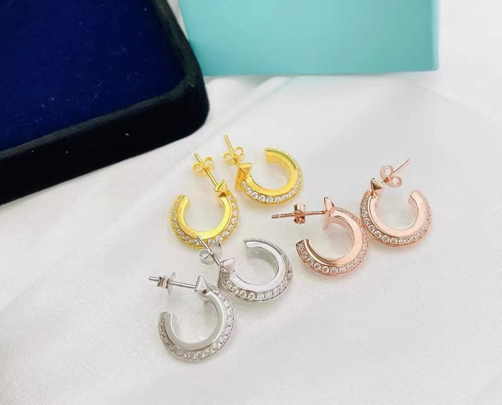 [JeweliWhal]T1 HOOP DIAMOND EARRINGS