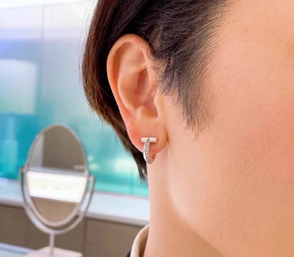 [JeweliWhal]T1 HOOP DIAMOND EARRINGS