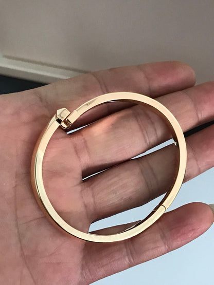 [JeweliWhal]T1 WIDE DIAMOND HINGED BANGLE PINK GOLD