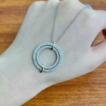 [JeweliWhal]EDGE DIAMOND GOLD SILVER NECKLACE