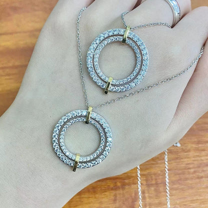 [JeweliWhal]EDGE DIAMOND GOLD SILVER NECKLACE