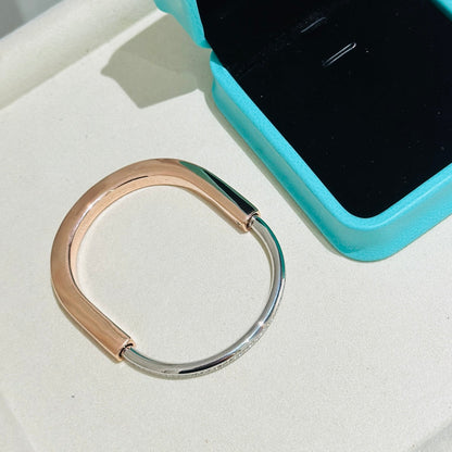 [JeweliWhal]LOCK PINK GOLD SILVER DIAMOND BRACELET