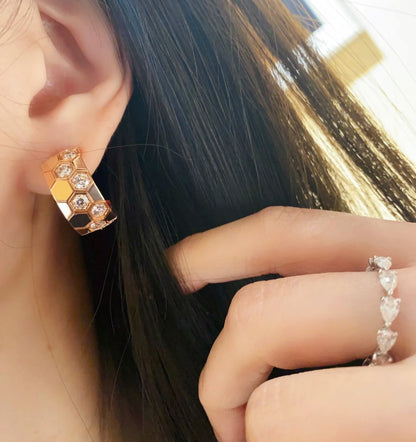 [⭐⭐JeweliWhal]BEE LOVE DIAMOND HOOP EARRINGS