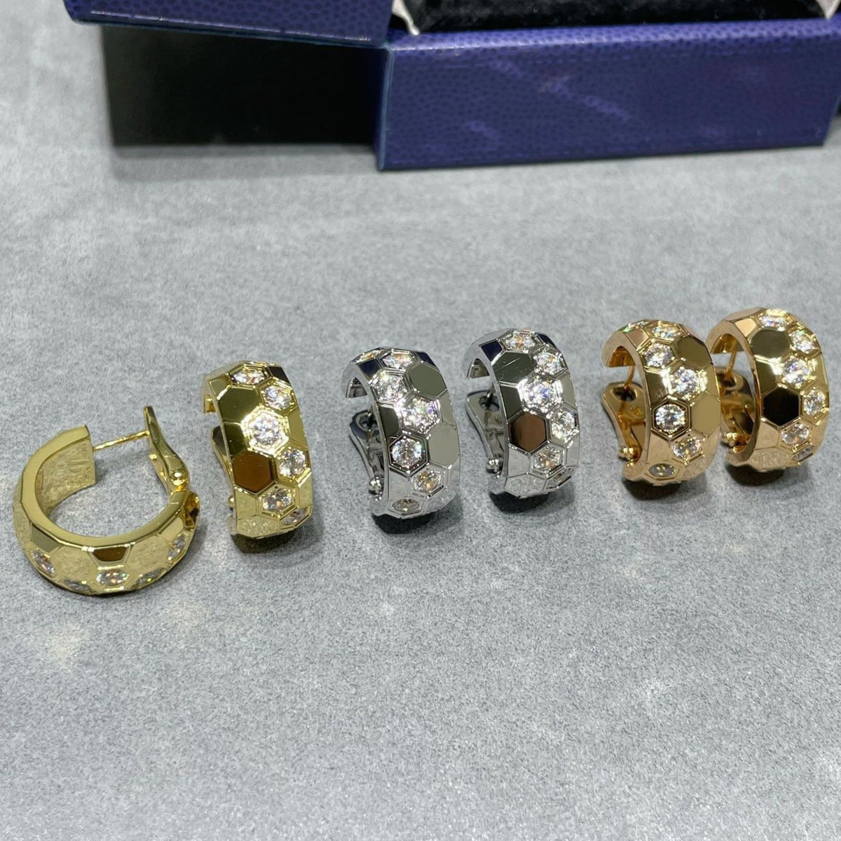 [⭐⭐JeweliWhal]BEE LOVE DIAMOND HOOP EARRINGS