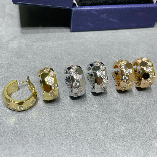 [⭐⭐JeweliWhal]BEE LOVE DIAMOND HOOP EARRINGS