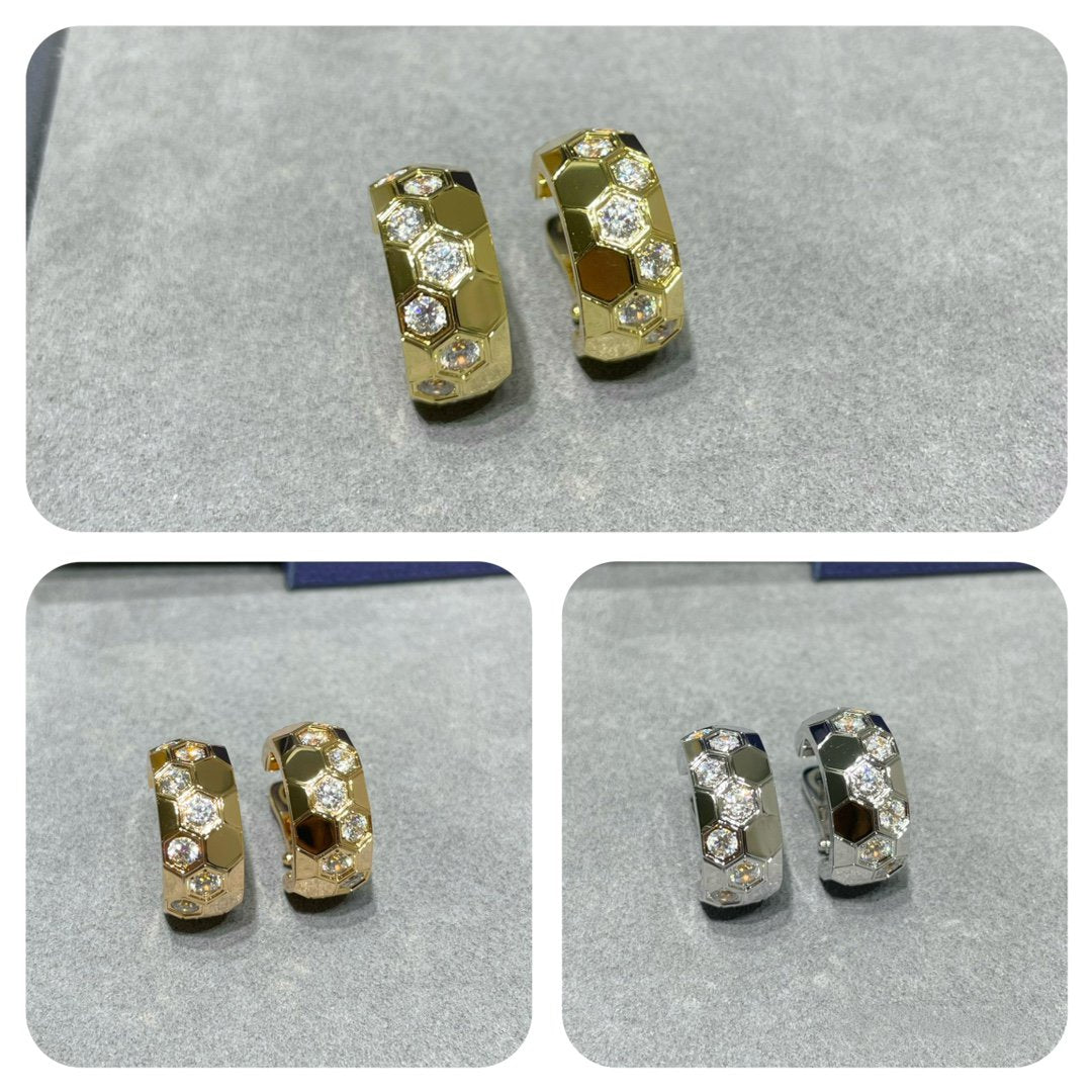 [⭐⭐JeweliWhal]BEE LOVE DIAMOND HOOP EARRINGS