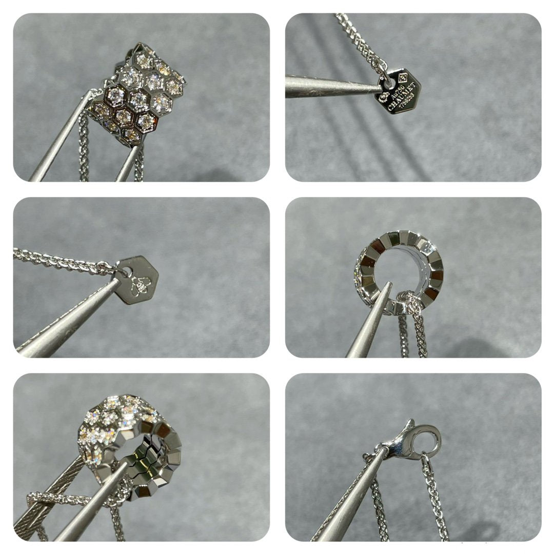 [⭐⭐JeweliWhal]BEE LOVE MIT DIAMANTEN BESETZTE 3-REIHIGE HALSKETTE