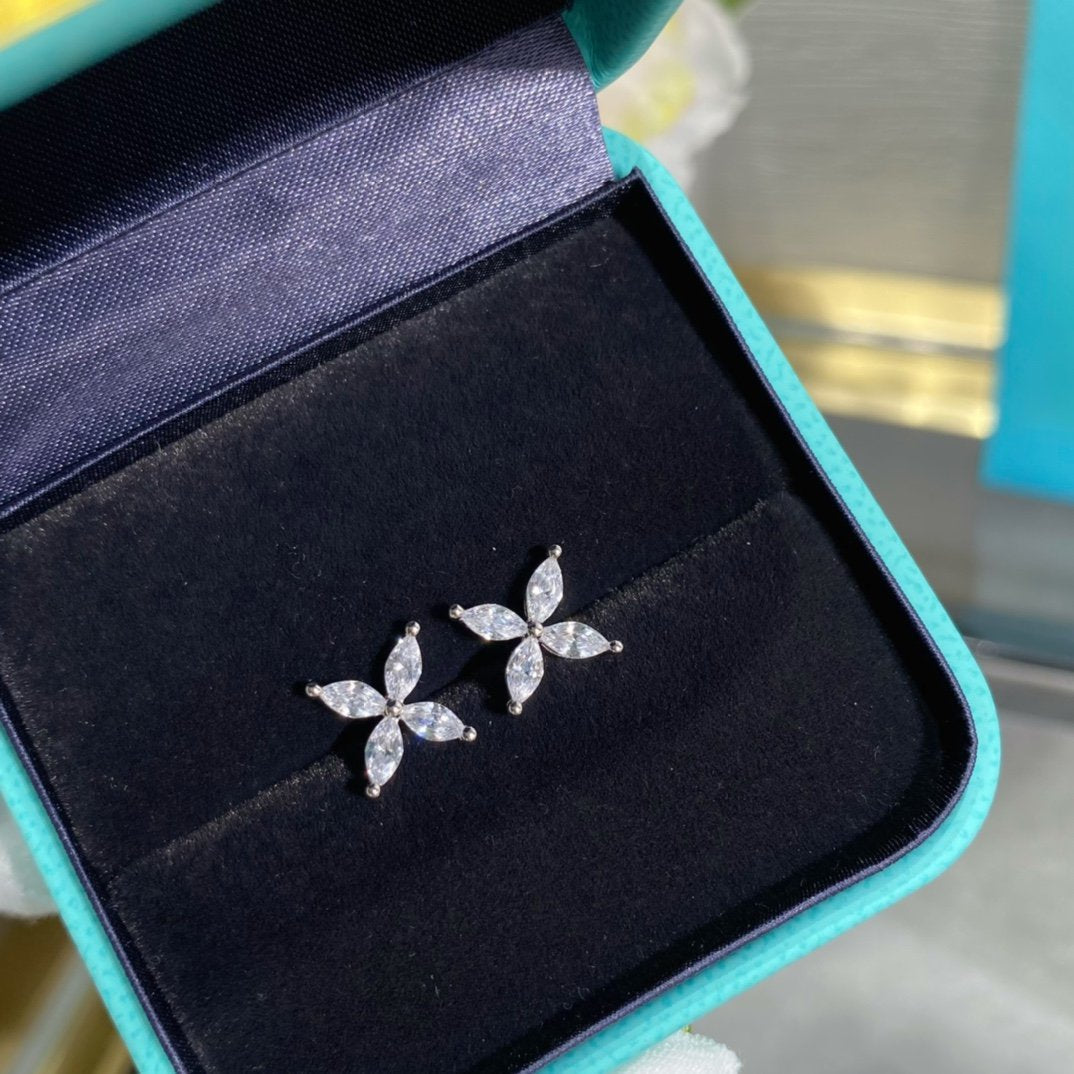 [JeweliWhal]VICTORIA SILVER DIAMOND STUD MINI EARRINGS