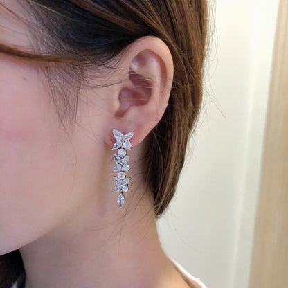 [JeweliWhal]VICTORIA SILVER DIAMOND DROP EARRINGS