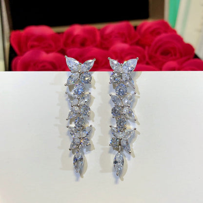 [JeweliWhal]VICTORIA SILVER DIAMOND DROP EARRINGS